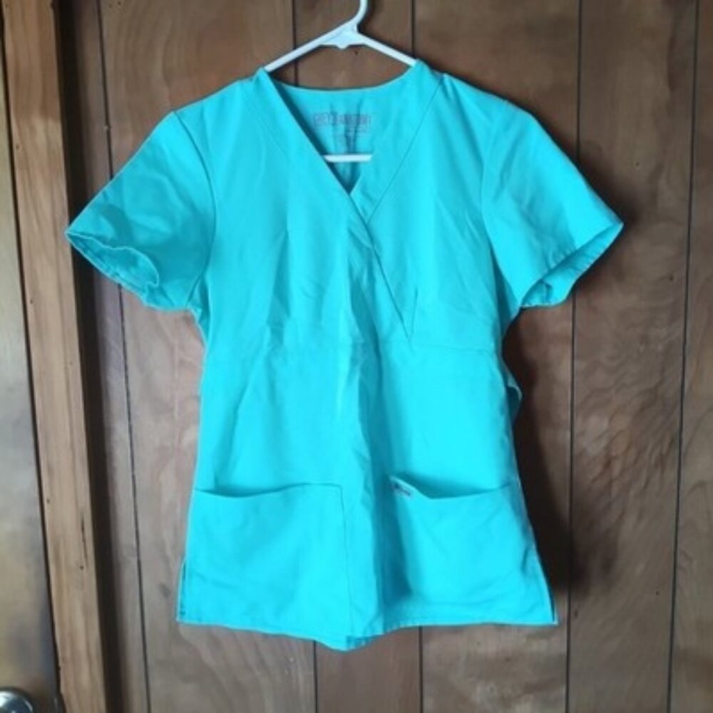 Grey’s Anatomy Barco Scrub Top XS Teal Stretch Medical Uniform Nurse